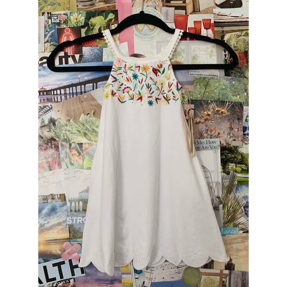 White L'oved Baby Embroidered Twirl Dress with Pockets 12-18 mo. - Picture 1 of 8